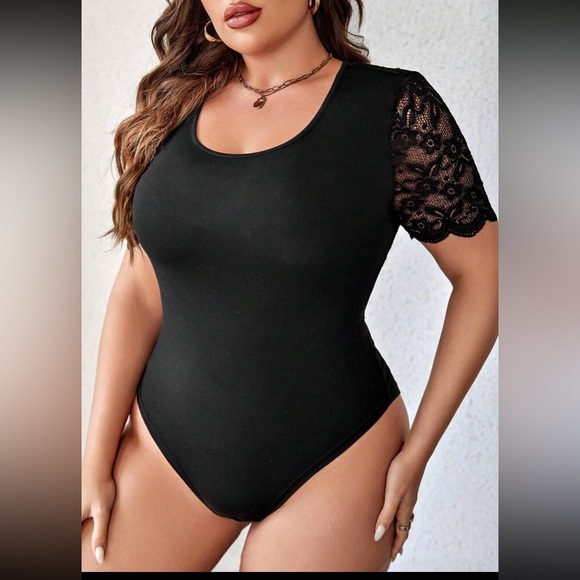 NEW 🆕 Sexy Black Bodysuit!!! Black placé Sleeves …Brand New!!! - Picture 6 of 11